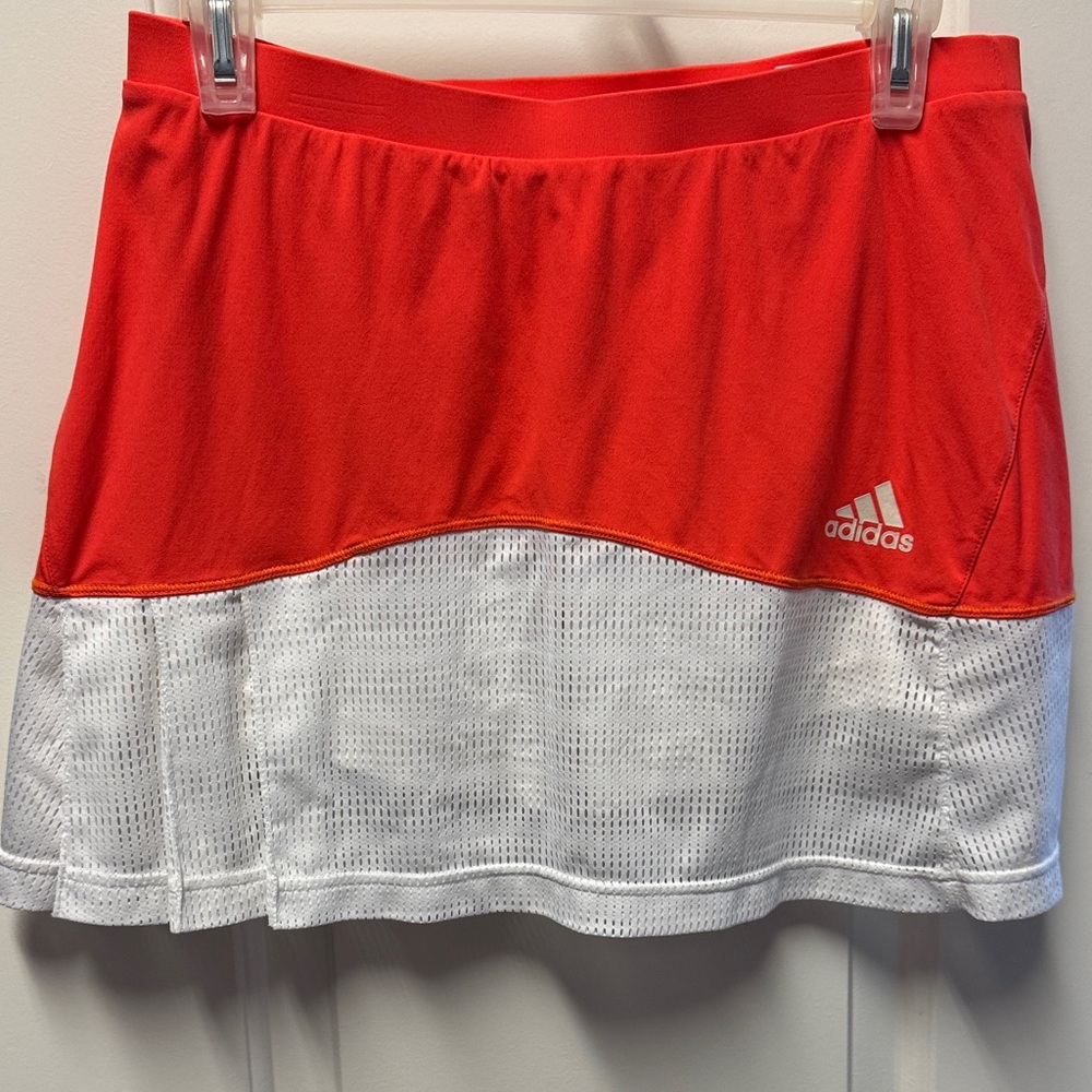 Adidas Scarlet and White Athletic Skirt